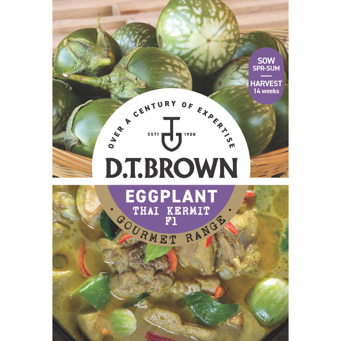 D.T. Brown Gourmet Thai Kermit F1 Eggplant Seeds