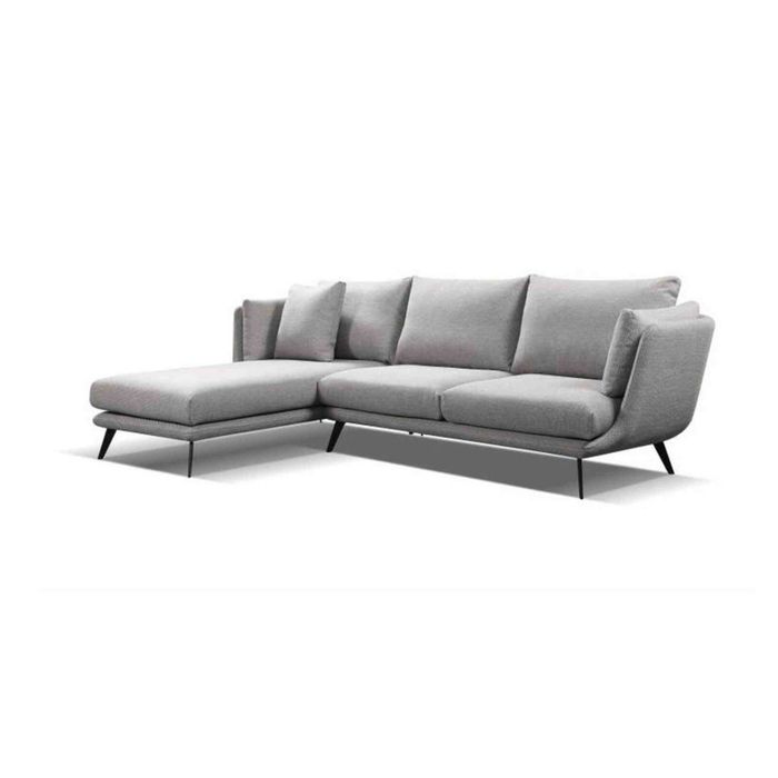 Modern Furniture RANNI 3 Seater Sofa With Left Chaise - Warm Grey