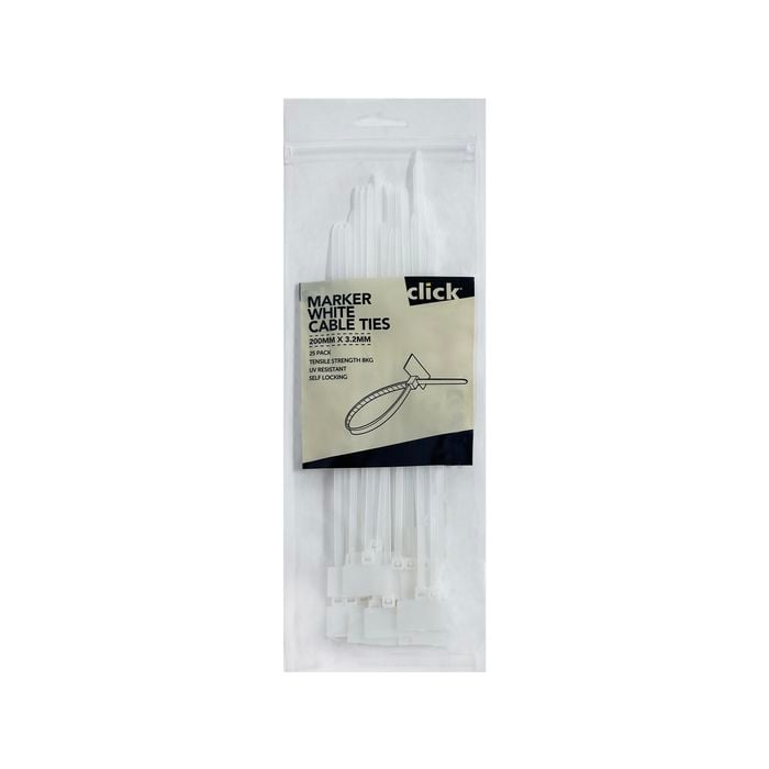 Click 200mm Marker Cable Tie - 25 Pack