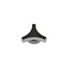 Large Tri-Star Air Cleaner Wing Nut, Chrome with Black Top