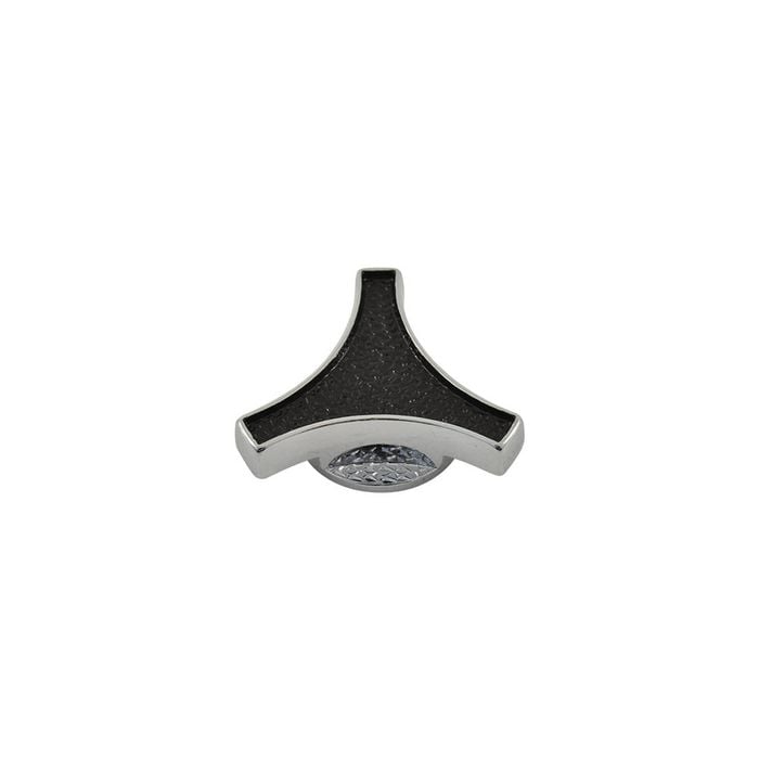 Large Tri-Star Air Cleaner Wing Nut, Chrome with Black Top