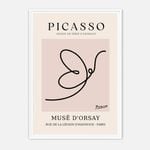 Galrie Pablo Picasso Animal Series Minimalist Line Art Print for Modern Decor, White Frame, A0 84 x 119cm (33 x 47inch)
