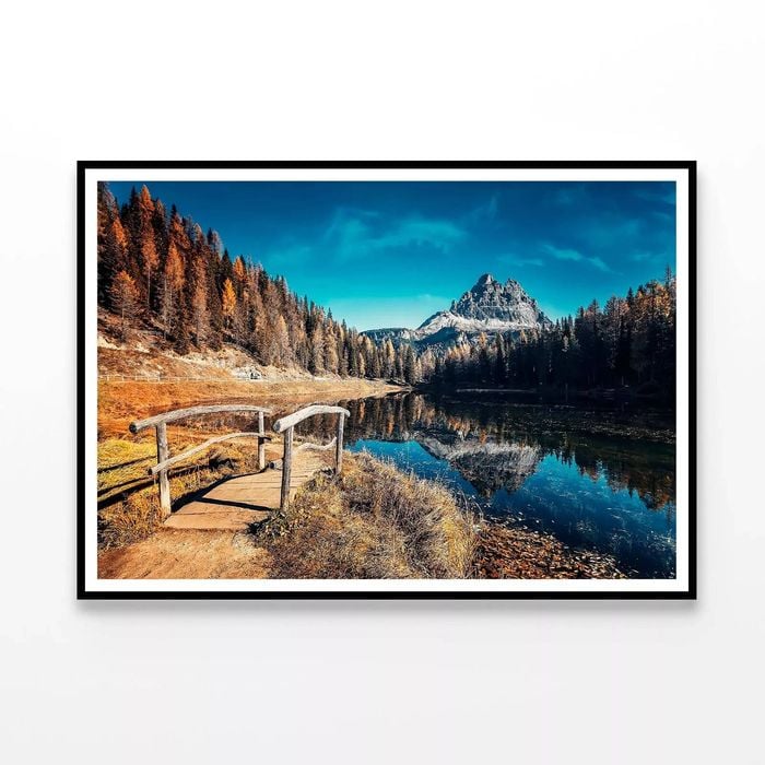 Autumn of Mountain Lake Antorno  Print 100% Australian Made 90x60cm  (Poster)