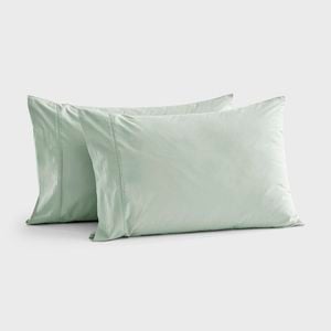 Dreamaker 300tc Cotton Percale Standard Pillowcase Sage Twin Pack