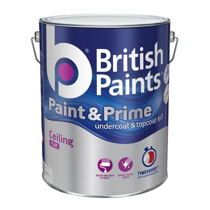 British Paints 10L White Ceiling Paint And Prime