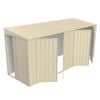 Build-a-Shed 1.5 x 4.5 x 2.0m Cream Skillion Double Plus Double Hinged Side Doors Shed