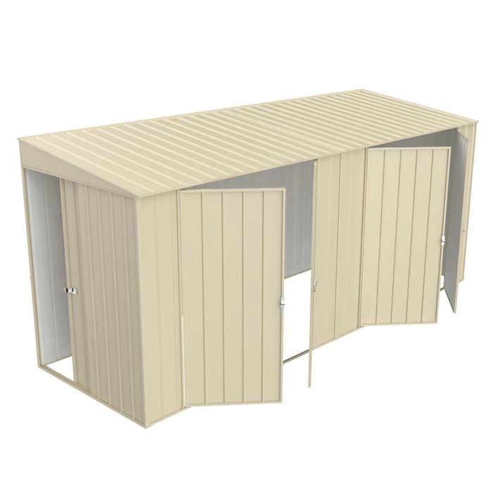 Build-a-Shed x x Cream Skillion Double Plus Double Hinged Side  Doors Shed