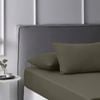 Accessorize Bedroom Collection King Dark Grey Caramel Washed Cotton Fitted Sheet Set