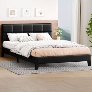Alfordson Bed Frame King Size Leather Black