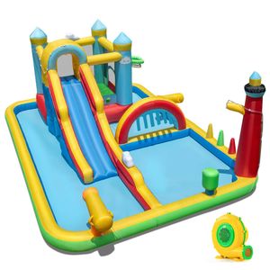 Costway Inflatable Water Slide Outdoor Jumping Castle w/680W Blower