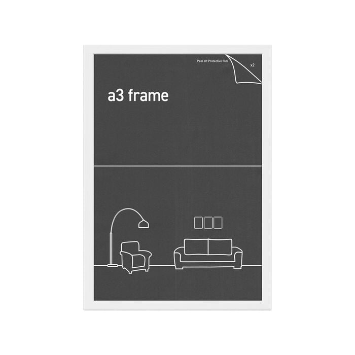 Frames & Hangers Wall Hanging Sleek A3 Picture Print Art Frame White 28x40cm