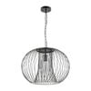 Cla Lighting Parrilla Interior Round Cage Iron Pendant Light Matte Black