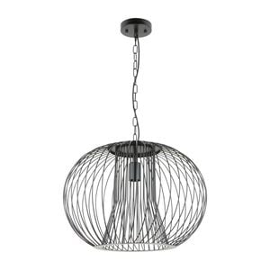 Cla Lighting Parrilla Interior Round Cage Iron Pendant Light Matte Black