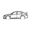 Ignite Laser Subaru 04 Impreza WRX Sti (B) Silhouette Metal Wall Art Rustic Metal 15.7inch/40cm