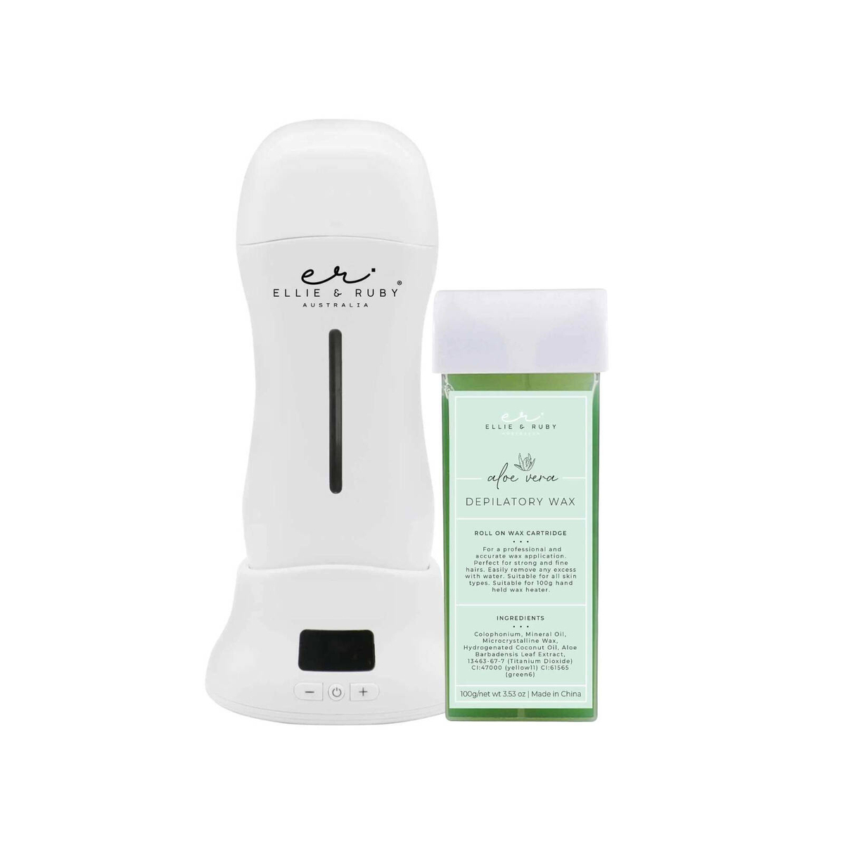 Ellie & Ruby 100ml Digital Wax Warmer + 100ml Aloe Vera Cartridge Pack ...