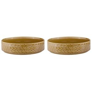2PK Ladelle Heath 20cm Round Porcelain Serving Bowl - Caramel