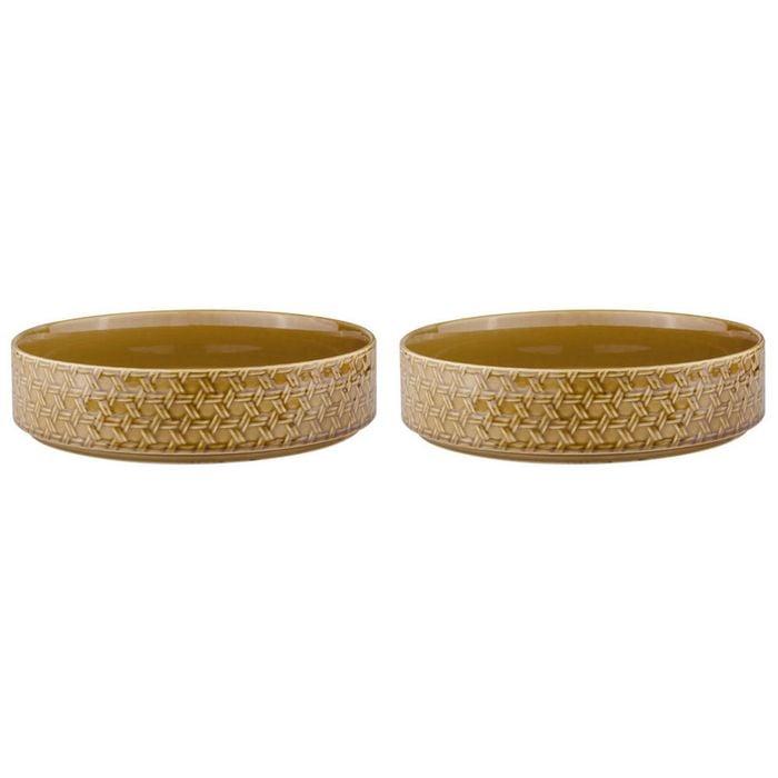 2PK Ladelle Heath 20cm Round Porcelain Serving Bowl - Caramel