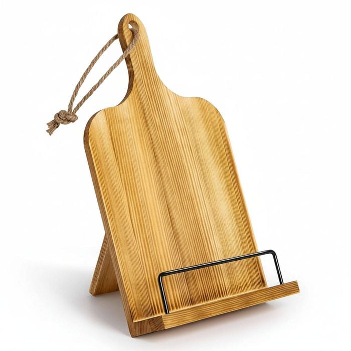 Kitchen Cookbook Stand, Wooden Recipe Book Holder, Rustic Cook Book Stand