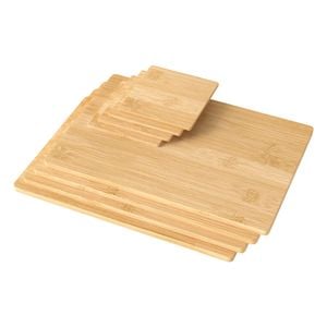 Toque Bamboo Placemats Heat Resistant Coaster Set 8 Piece Storage
