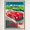 Galrie Vintage Racing Poster for the XXXVI Grand Prix of ACF in Comminges, France Artwork, Black Frame, 70 x 100cm (28 x 40inch)