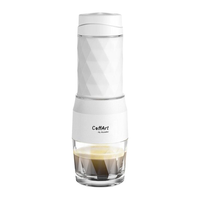 NNEOBA Portable Hand Press Espresso Maker 3 in 1 Travel Coffee Brewer White