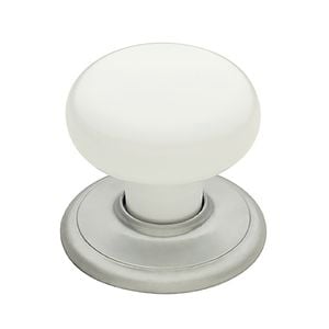 Gainsborough Satin Chrome / White Classic Series Wardrobe Knobset