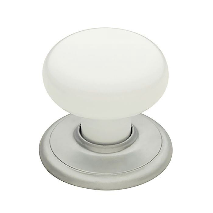 Gainsborough Satin Chrome / White Classic Series Wardrobe Knobset