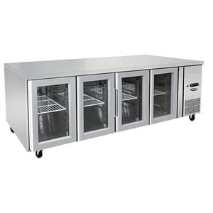 Atosa Glass Four Door Undercounter Fridge Table – 560 Litre