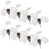 8PK Urban Flying Hummingbirds Clip Decoration 12cm White/Champagne