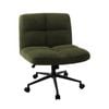 Oikiture Armless Office Desk Chair Boucle Green