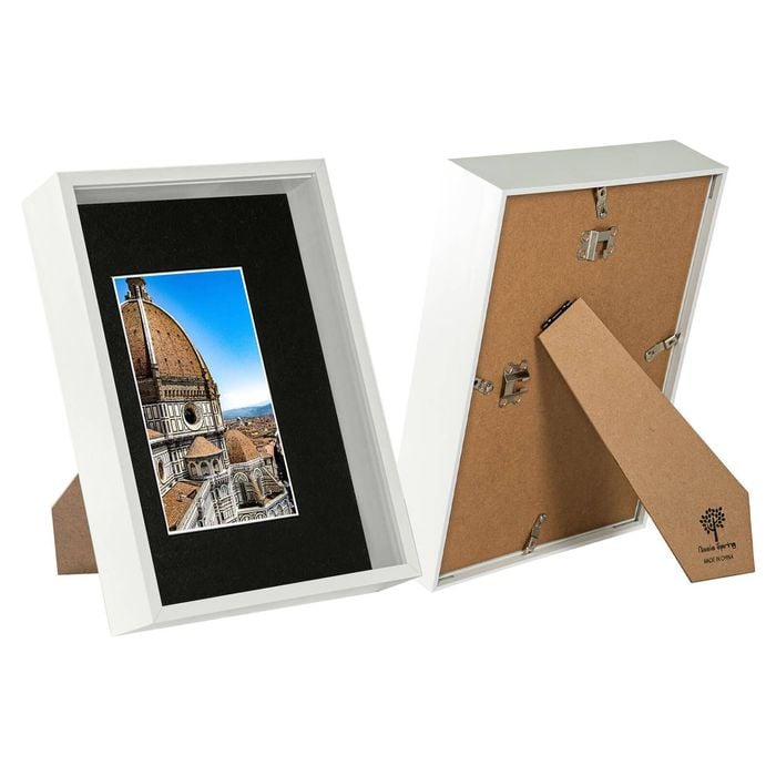 Nicola Spring 3D Deep Box Frames with A5 Mount - A4 (8" x 12") - White - Pack of 2