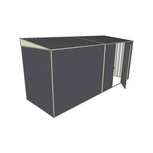 Build-a-Shed 1.5 x 4.5 x 2m Single Hinged Side Door Skillion Shed - Grey