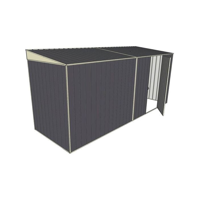 Build-a-Shed 1.5 x 4.5 x 2m Single Hinged Side Door Skillion Shed - Grey