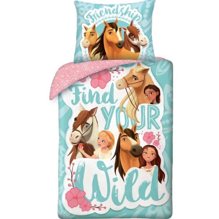 Spirit Riding Free Find Your Wild Girls Cotton Quilt Cover Set - Single Bed Size