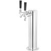 VEVOR Double Taps Draft Beer Tower Dispenser Silver Stainless Steel Keg for Brewing