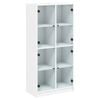 vidaXL Highboard with Doors Storage Cabinet Tall Cupboard White Composite Wood