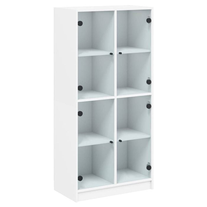 vidaXL Highboard with Doors Storage Cabinet Tall Cupboard White Composite Wood