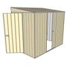 Build-a-Shed 1.5 x 2.3 x 2m Narrow Single Hinged Door Skillion Shed with Single Sliding Doors - Cream