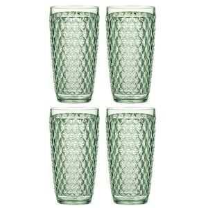 4PK Ladelle Tate Geometric 450ml Highball Acrylic Tumbler Drinking Cup - Forest