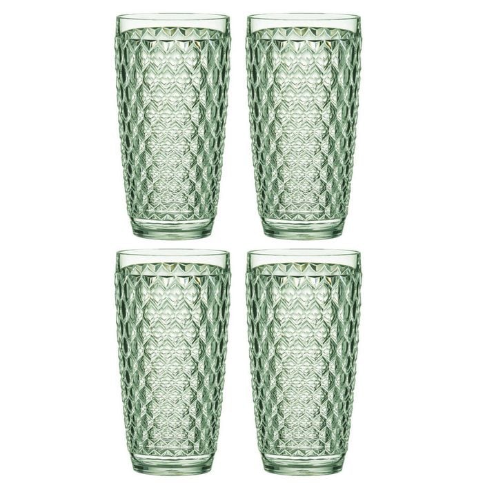 4PK Ladelle Tate Geometric 450ml Highball Acrylic Tumbler Drinking Cup - Forest