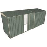 Build-a-Shed 1.5 x 5.2 x 2m Single Sliding Side Door Skillion Shed - Green