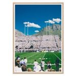 Galrie Stunning Football Stadium Art Print with Majestic Mountain View, Wood Frame, A0 84 x 119cm (33 x 47inch)