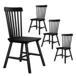 ALFORDSON Dining Chairs Retro Solid Wood Modern Black Set of 4