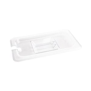 Vogue Gastronorm Lid Polycarbonate Notched Clear 1/4 Gn 265x162mm