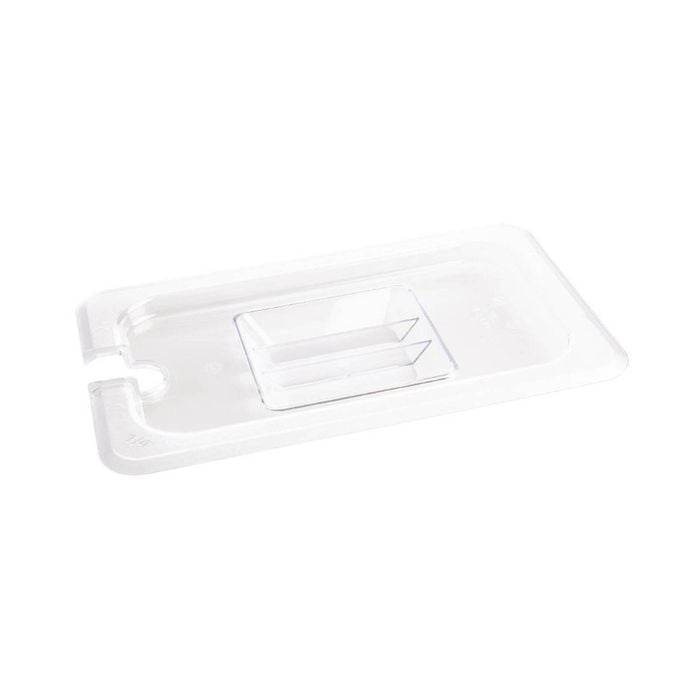 Vogue Gastronorm Lid Polycarbonate Notched Clear 1/4 Gn 265x162mm