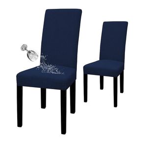 Catzon 2 Pcs Dining Chair Covers Waterproof Stretch-Navy Blue