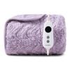 Dreamaker Felix 500gsm Faux Fur Washable Electric Heated Throw Blanket 160x130cm Lavender | Overheat Protection, 9 Heat Settings