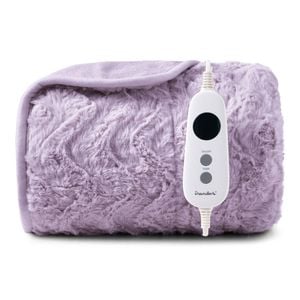 Dreamaker Felix 500gsm Faux Fur Washable Electric Heated Throw Blanket 160x130cm Lavender | Overheat Protection, 9 Heat Settings