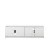 European Cabinetry White Hampton Oval Black Handles Bucharest TV Unit