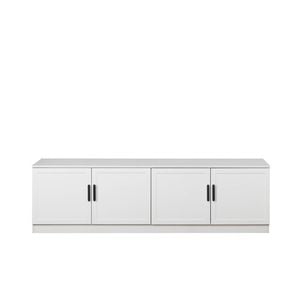 European Cabinetry White Hampton Oval Black Handles Bucharest TV Unit